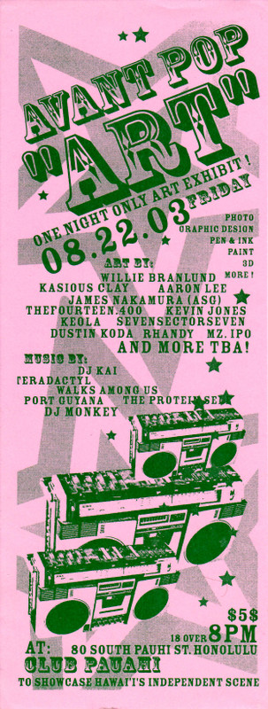 Avant Pop Art Flyer 2003
